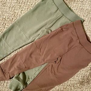 Little Sleepies Olive and Brown Kids Jogger Pants
